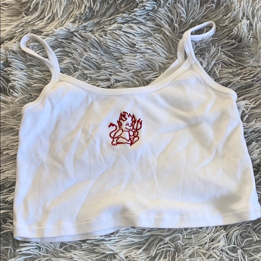 cute brandy white devil top